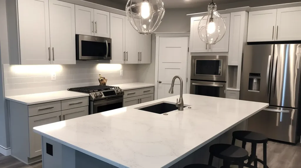 Kitchen with quartz countertops 